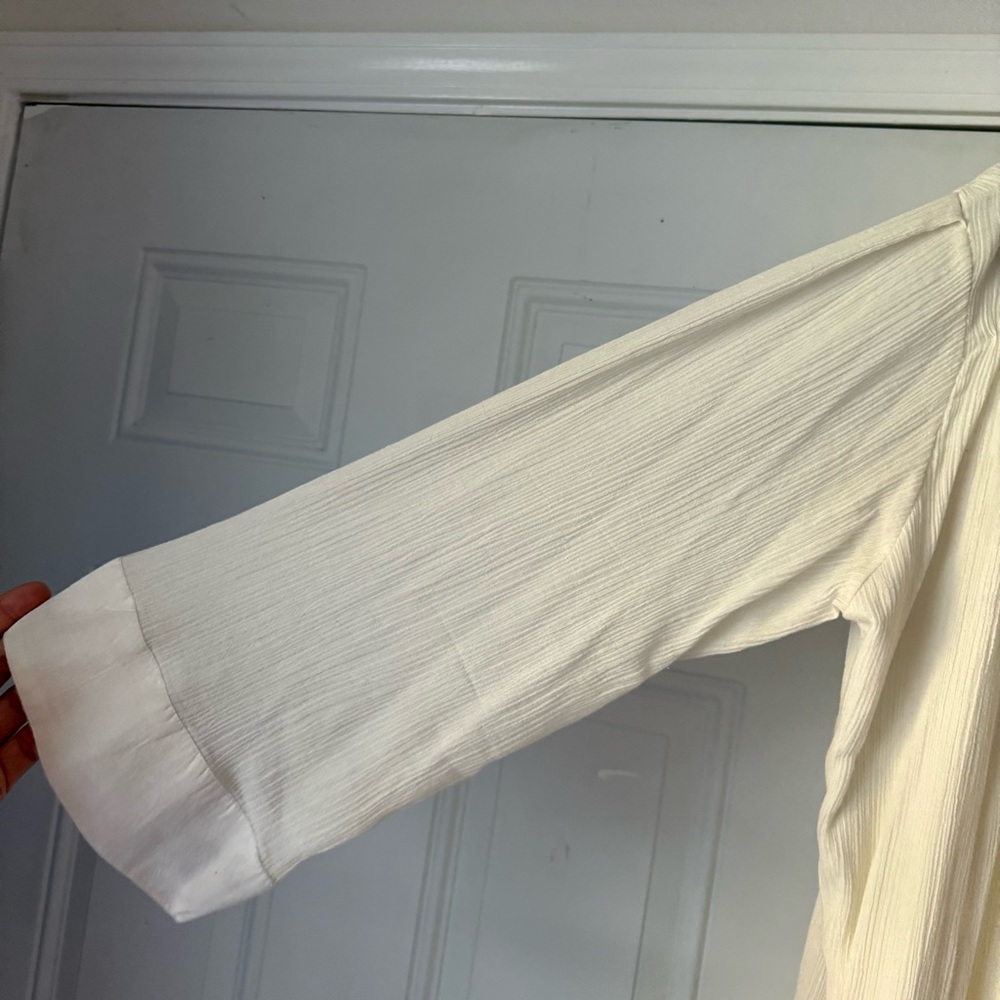 VOLOSHIN off white gauze cotton kimono cover up long sleeve jacket - Picture 2 of 6
